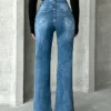 Starlit Blue Stone Wash Flare Jeans