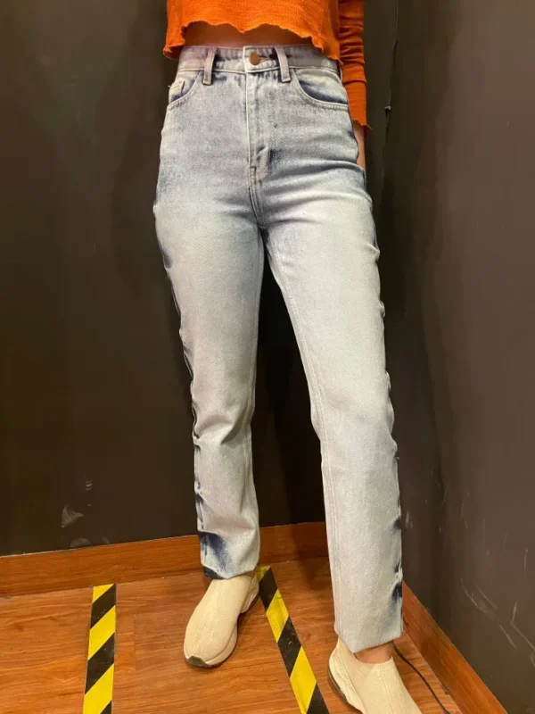 Bleached Straight Leg Jeans