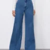 Navy Blue Fall Wide Leg High Rise Jeans