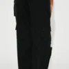 Black Distress Cargo Pants