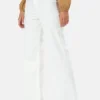 White Waist Cut Out Flare Jeans