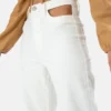 White Waist Cut Out Flare Jeans