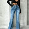 Starlit Blue Stone Wash Flare Jeans