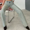 Gen X Raw Mid Rise Straight Fit Jeans
