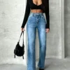 Starlit Blue Stone Wash Flare Jeans