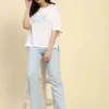 Blue Solid Cotton Linen Relaxed Fit Trouser