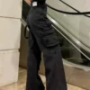 So Black Pocket Details High Waist Cargo Jeans