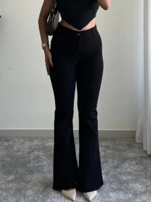 Black Ultra High Rise Flare Jeans