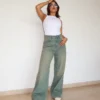 Rust Fade Baggy Wide Leg Jeans