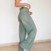 Rust Fade Baggy Wide Leg Jeans