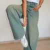 Rust Fade Baggy Wide Leg Jeans