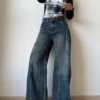 Tinted Vintage Washed Wide Leg Baggy Jeans
