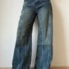 Tinted Vintage Washed Wide Leg Baggy Jeans