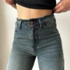 Grunge Edge Double Button High-Waisted Denim