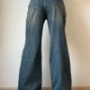 Tinted Vintage Washed Wide Leg Baggy Jeans
