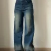 Sun-Burst Blue Wide Leg Jeans