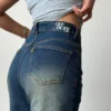 Sun-Burst Blue Wide Leg Jeans