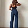 Deep Night Blue Wide Leg Jeans