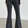 Neutral Grey Bootleg High Rise Jeans