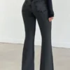Neutral Grey Bootleg High Rise Jeans