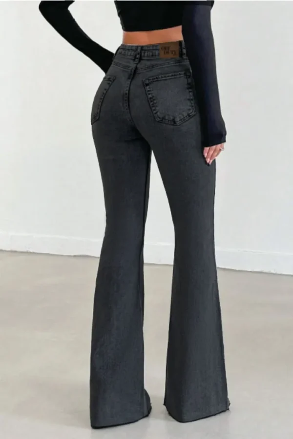 Neutral Grey Bootleg High Rise Jeans