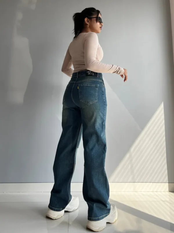 90's Blue Ripped Baggy fit Jeans