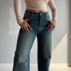 90's Blue Ripped Baggy fit Jeans