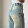 Blue Vintage Yellow Tinted Wide Leg Jeans