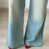 Blue Vintage Yellow Tinted Wide Leg Jeans