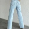 Raw Edge Tailored Straight Fit Jeans