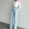 Raw Edge Tailored Straight Fit Jeans