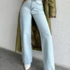 Raw Edge Tailored Straight Fit Jeans
