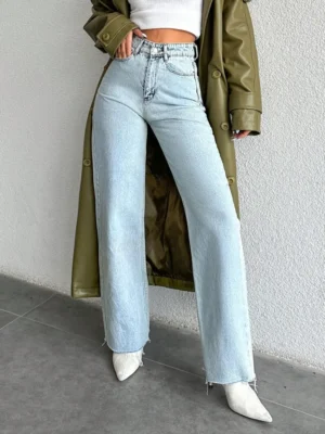 Raw Edge Tailored Straight Fit Jeans