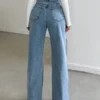 Blue Flex Stone Blue Wide Leg Jeans