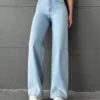 Wash Out Regular Blue Stretch Tailored Straight Leg Jeans