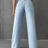 Wash Out Regular Blue Stretch Tailored Straight Leg Jeans