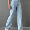 Wash Out Regular Blue Stretch Tailored Straight Leg Jeans
