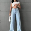 Wash Out Regular Blue Stretch Tailored Straight Leg Jeans