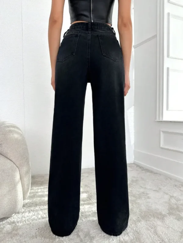 Blackish Super Rise Straight Leg Jeans