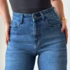 Twilight Blue Raw Hem Wide Leg Jeans