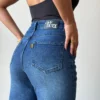 Twilight Blue Raw Hem Wide Leg Jeans