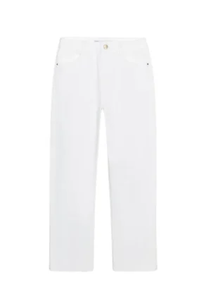 WHITE STRAIGHT-LEG HIGH-WAIST JEANS