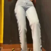 Bleached Straight Leg Jeans