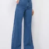 Navy Blue Fall Wide Leg High Rise Jeans